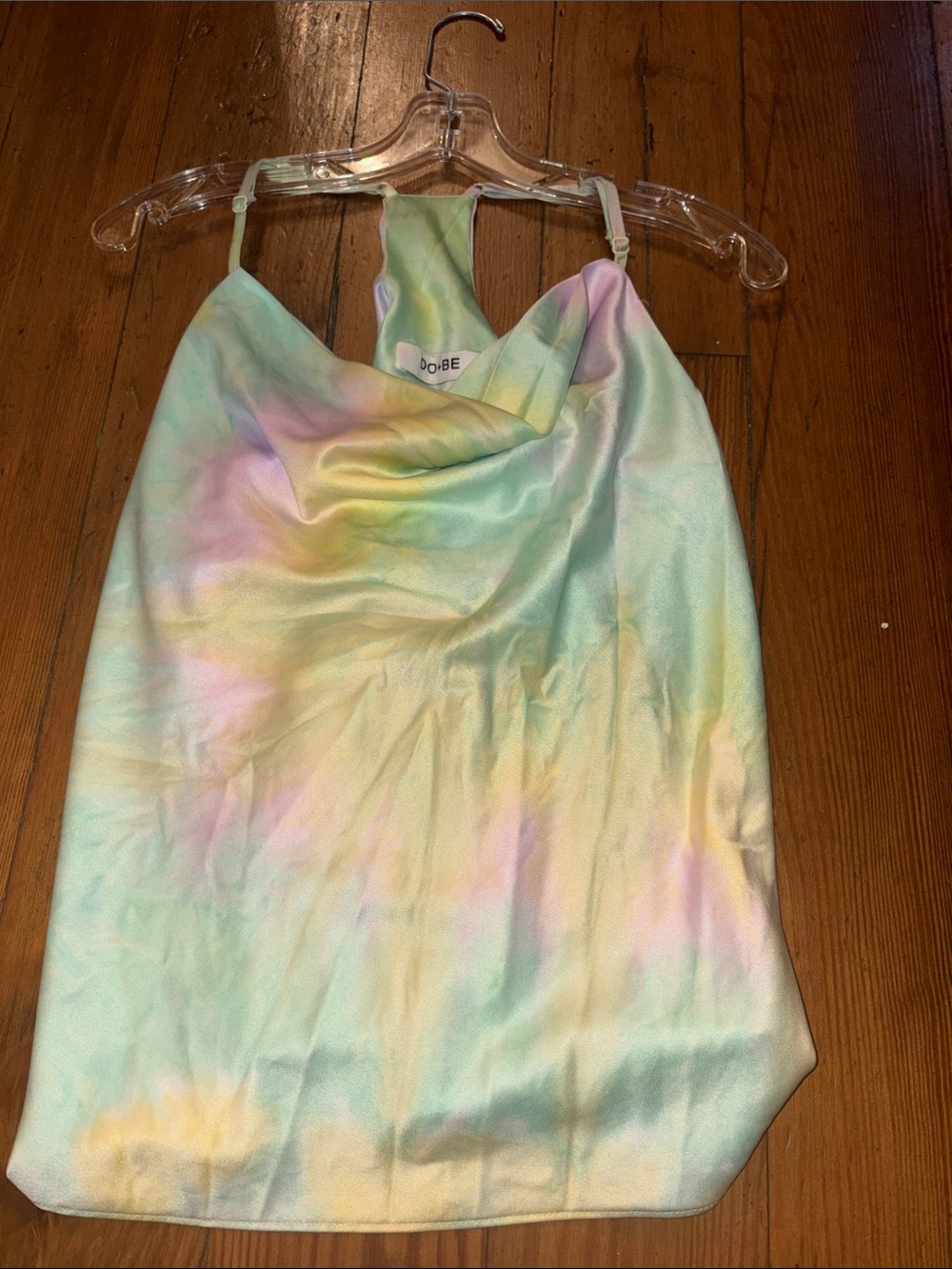 DO+BE Pastel Tie-Dye Cowl Neck Cami in Mint, Lavender, Yellow